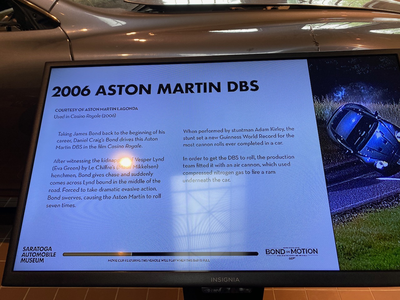 saratoga spa - 2006 aston martin dbs casino royale sign