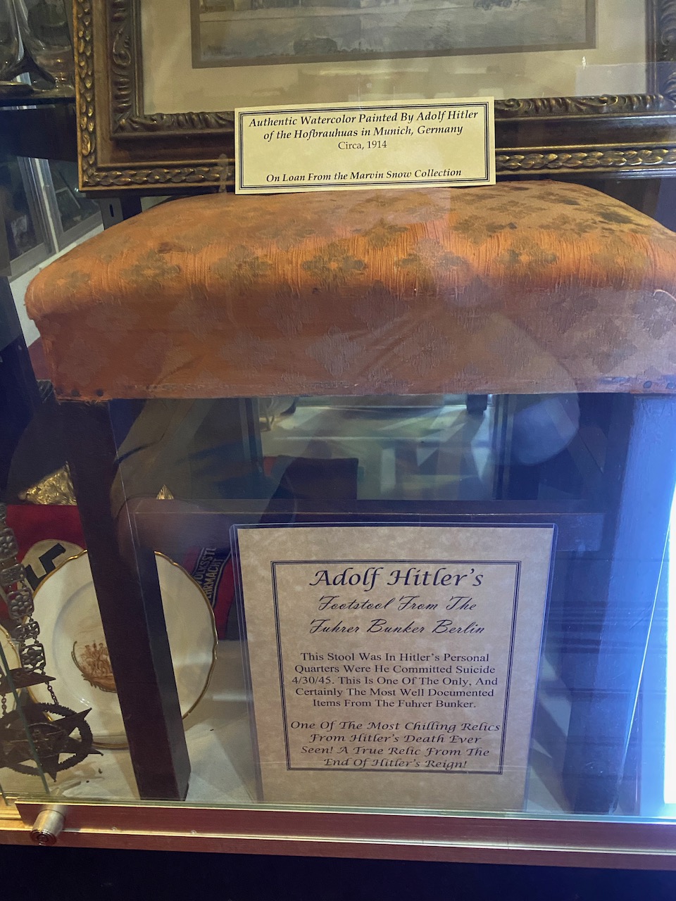 Gettysburg History Museum - hitlers foot stool